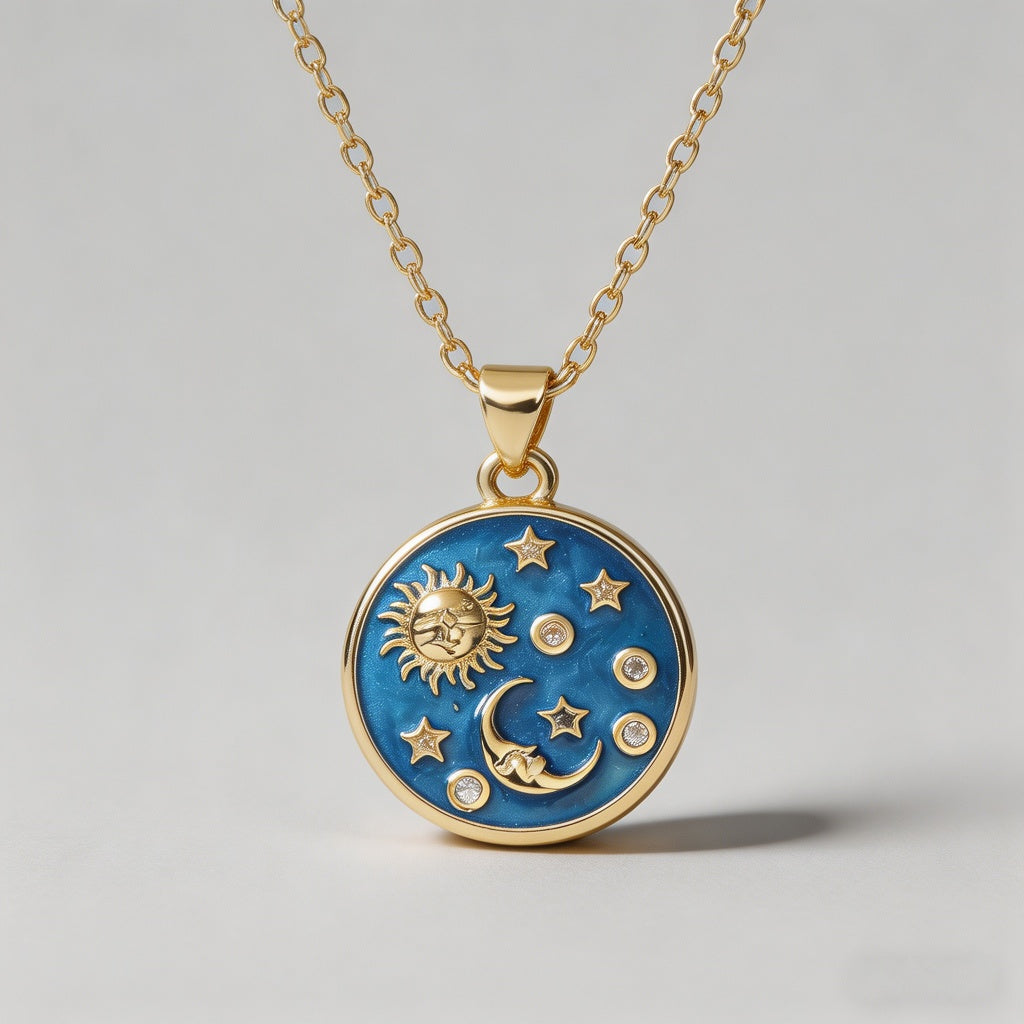 Celestial Sun Moon Star Enamel - Shopdayla Wholesale - #2482
