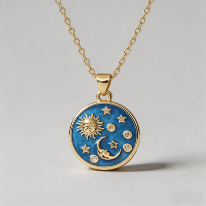 Celestial Sun Moon Star Enamel - Shopdayla Wholesale - #2482