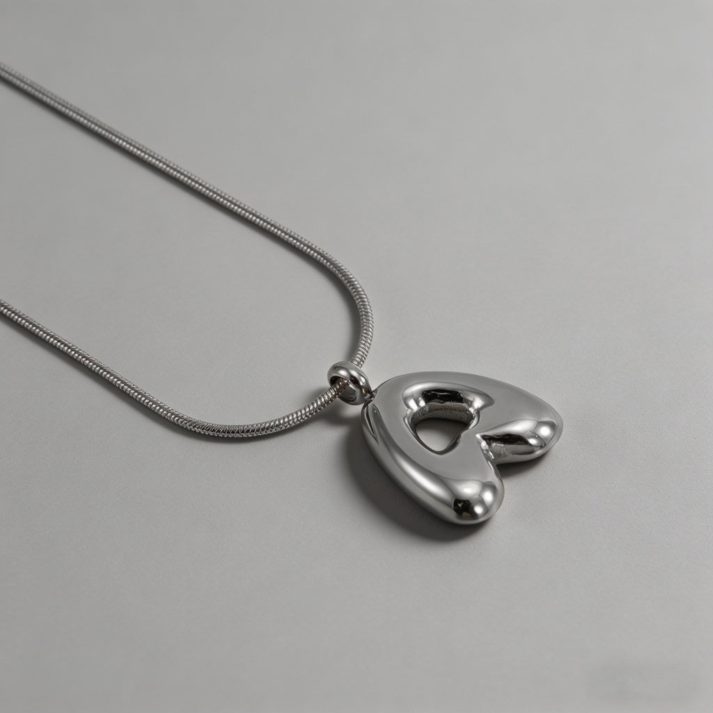 3D Bubble Letter Initial Neckl - Shopdayla Wholesale - #4834