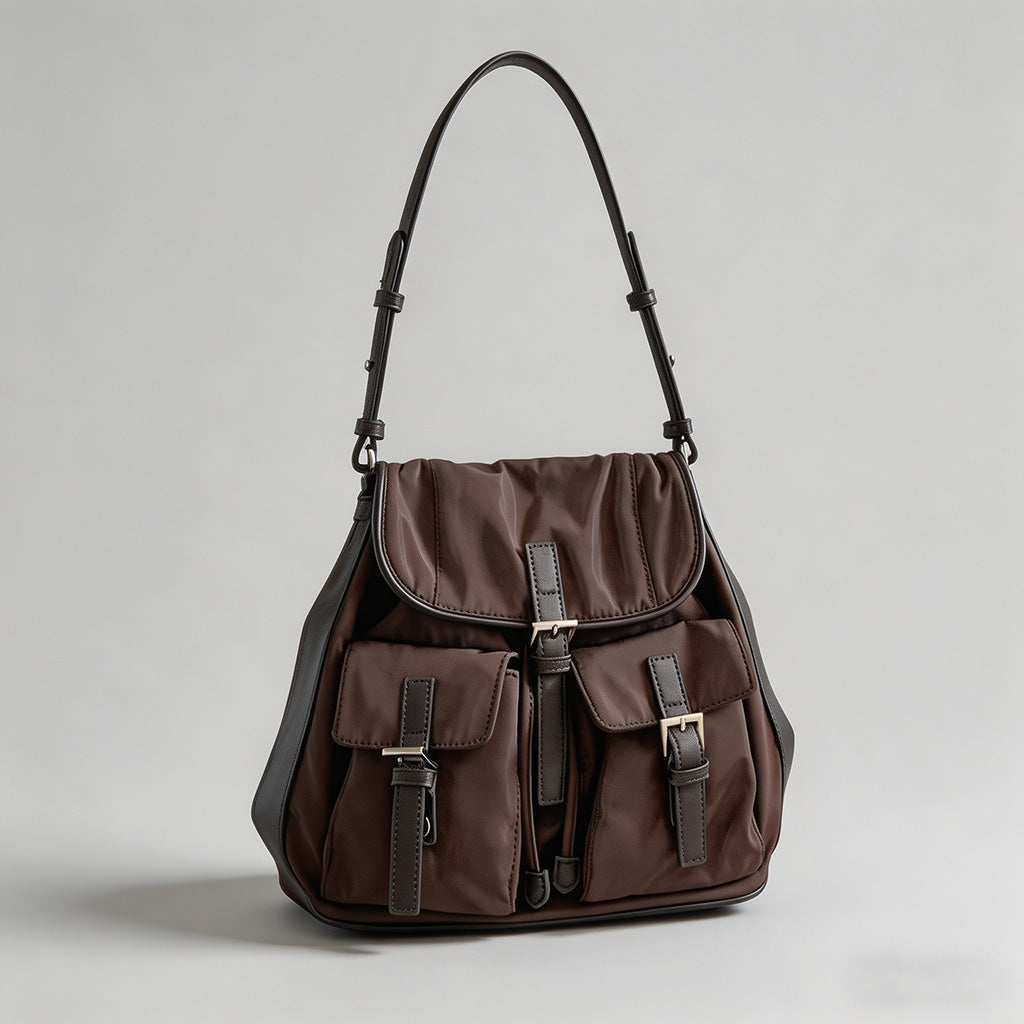 Multi-Pocket Nylon Hobo Should - Shopdayla Wholesale - #4114