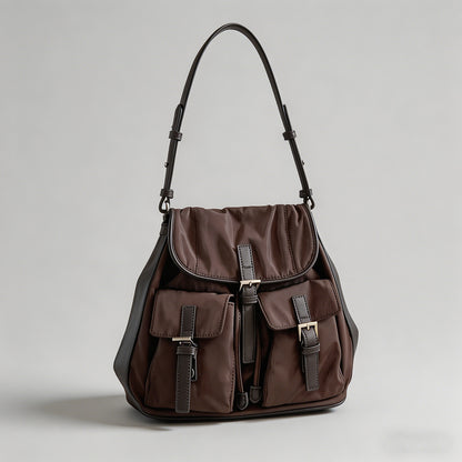 Multi-Pocket Nylon Hobo Should - Shopdayla Wholesale - #4114