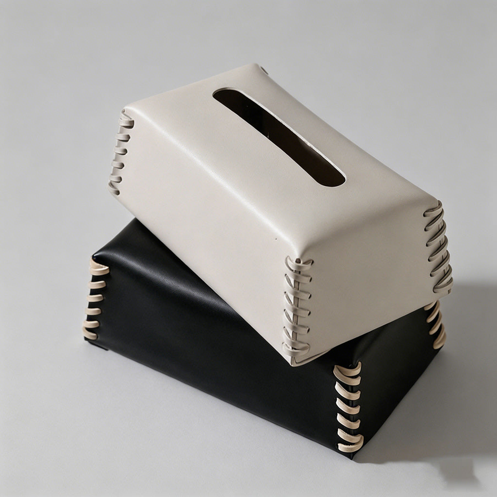 Leather Stitch Tissue Box Cove - Shopdayla Wholesale - #4898