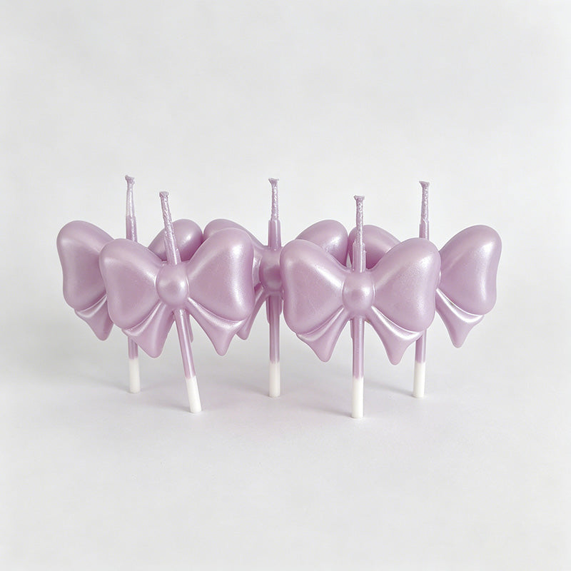 Bow Shaped Birthday Candles (5 - Shopdayla Wholesale - #4866