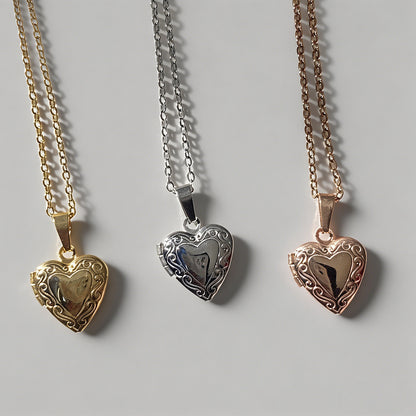 Engraved Heart Locket Necklace - Shopdayla Wholesale - #2546