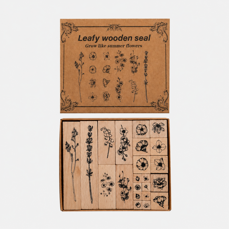 Vintage Botanical Wooden Rubbe - Shopdayla Wholesale - #1810