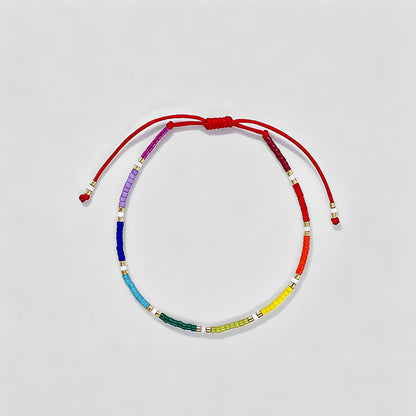 Ultra‑Thin Rainbow Beaded Brac - Shopdayla Wholesale - #8050