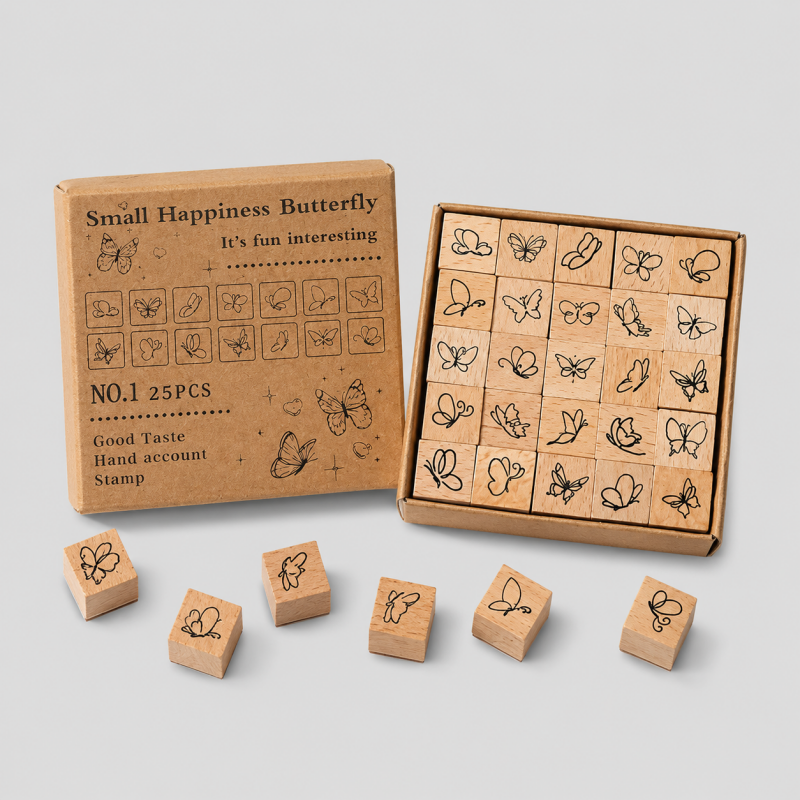 Mini Themed Wooden Rubber Stam - Shopdayla Wholesale - #6018