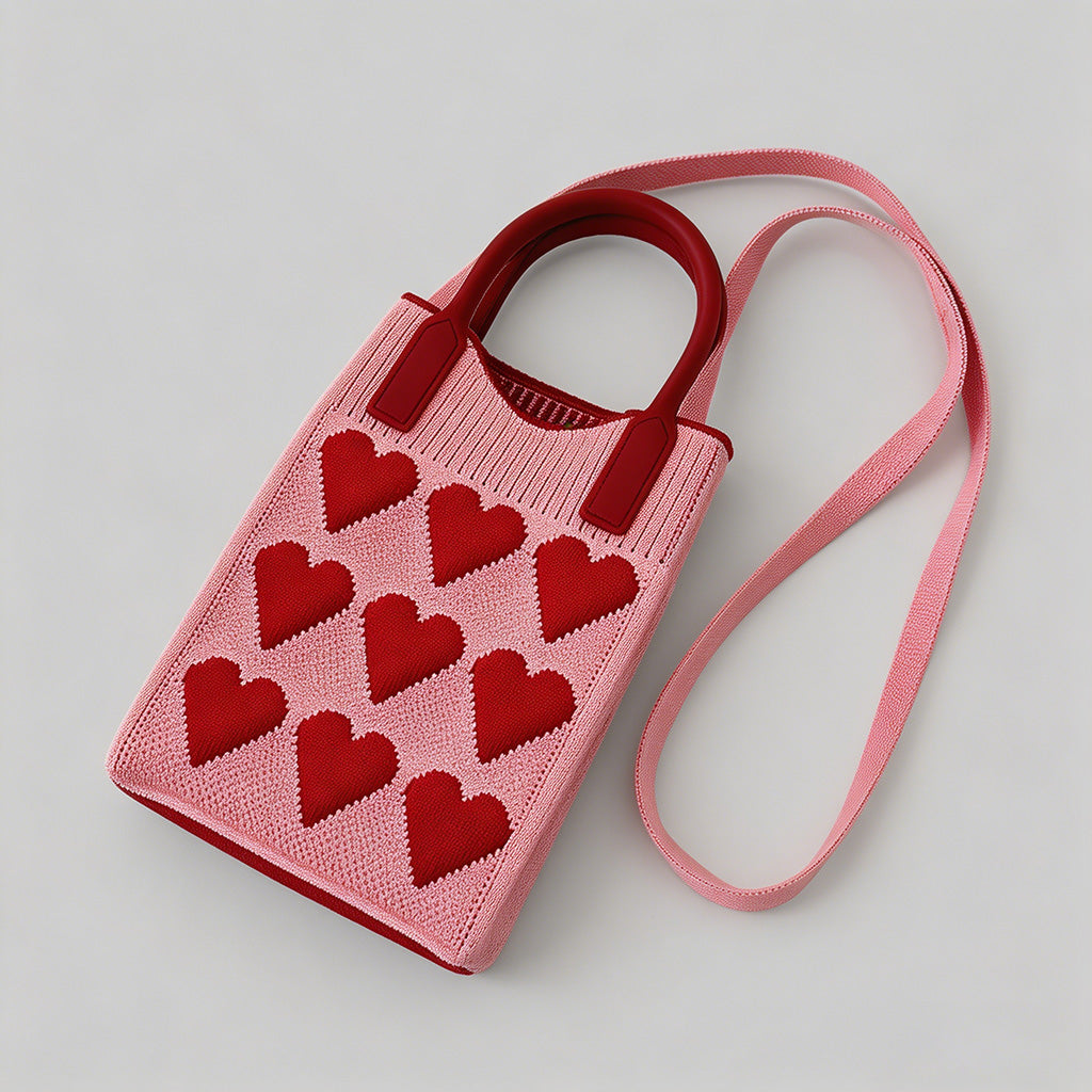 Vintage Knit Argyle Tote Bag - Shopdayla Wholesale - #6050