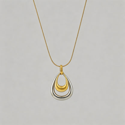 Two-Tone Teardrop Jewelry Set - Shopdayla Wholesale - #9698