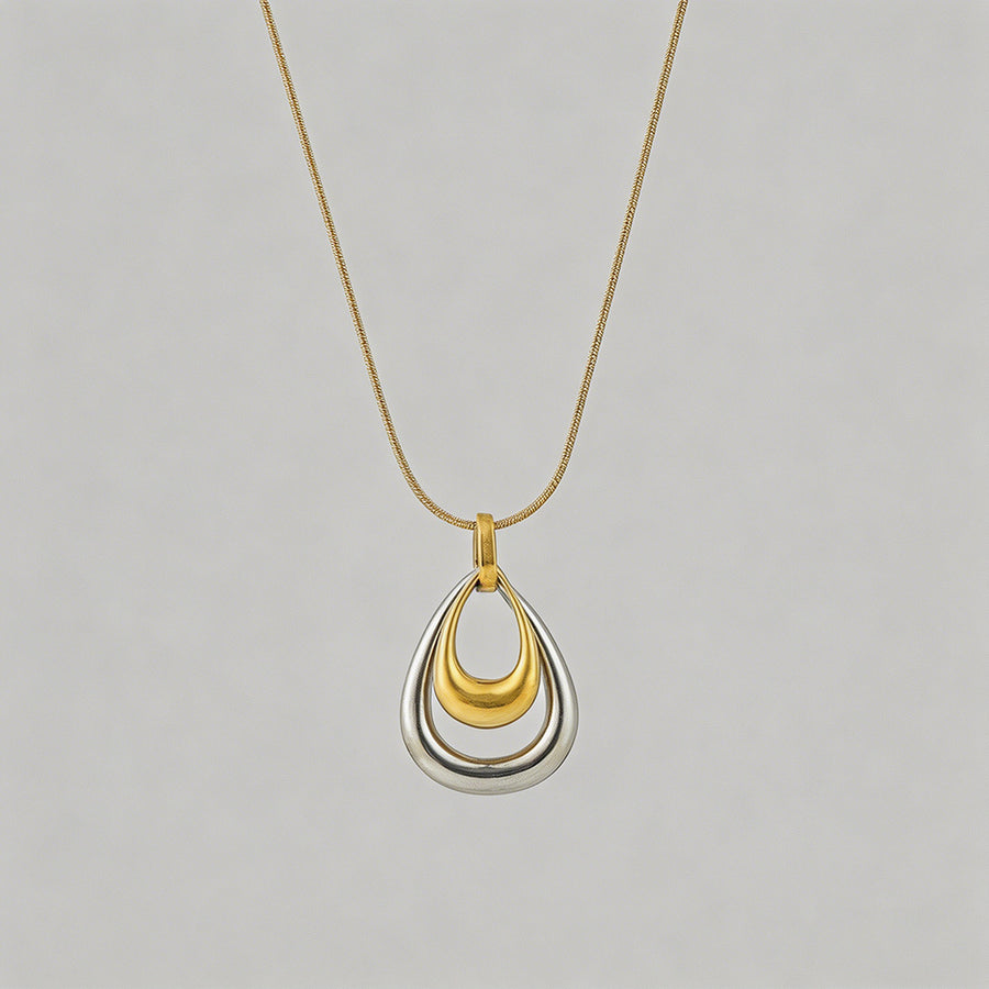 Two-Tone Teardrop Jewelry Set - Shopdayla Wholesale - #9698