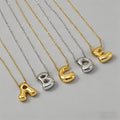 26 Letters 3D Puffy Bubble Balloon Initial Necklace Set