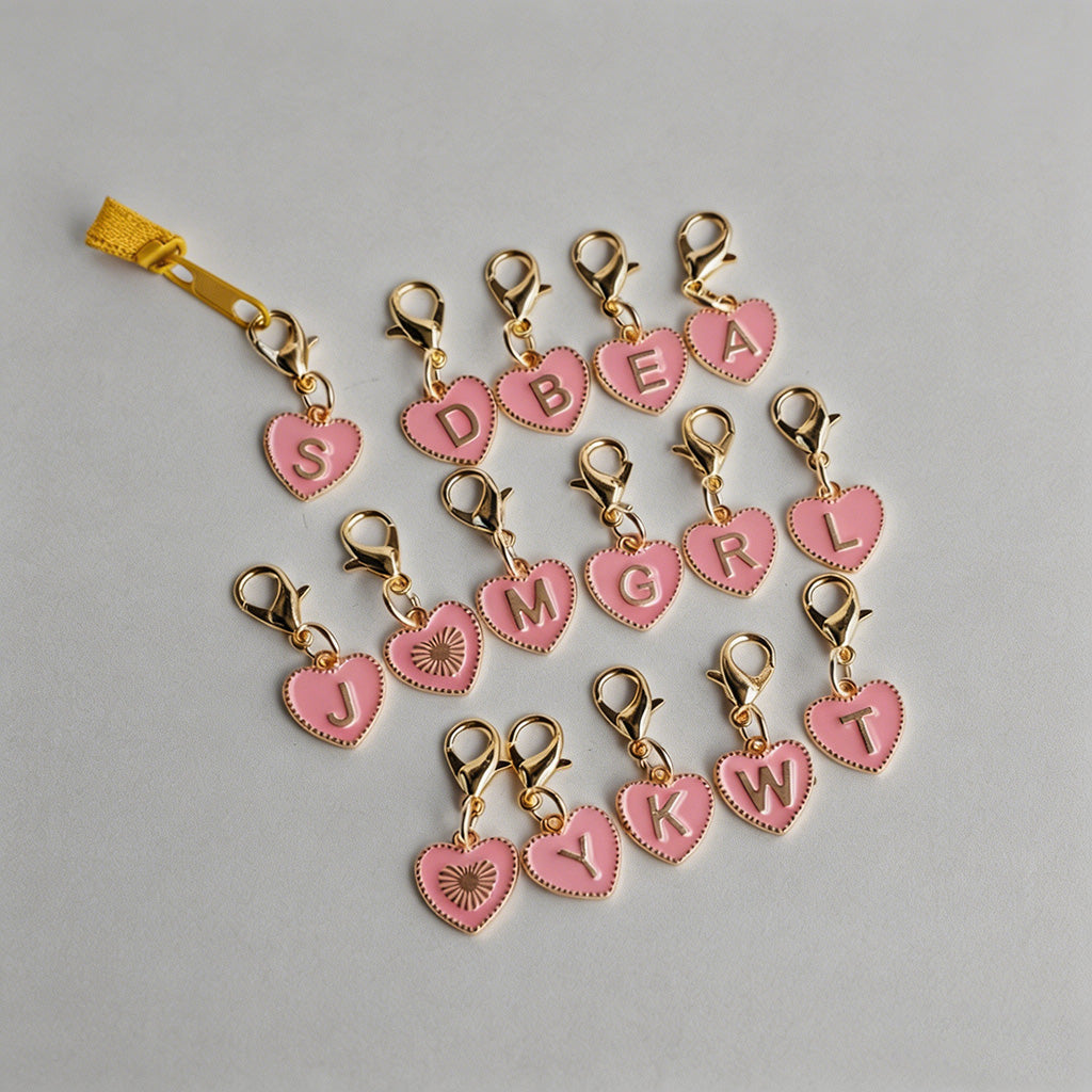 26 Letters Enamel Heart Initia - Shopdayla Wholesale - #1314