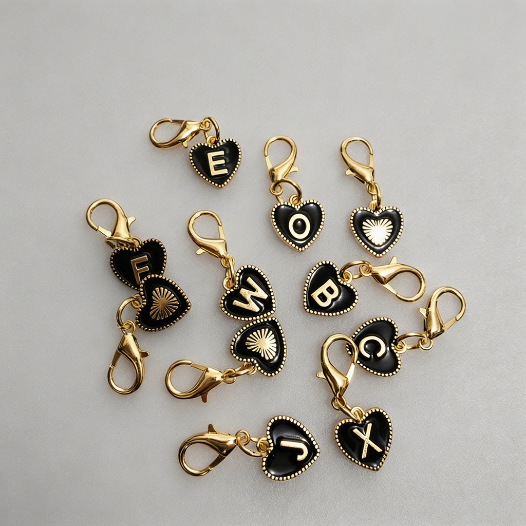 26 Letters Enamel Heart Initia - Shopdayla Wholesale - #8546