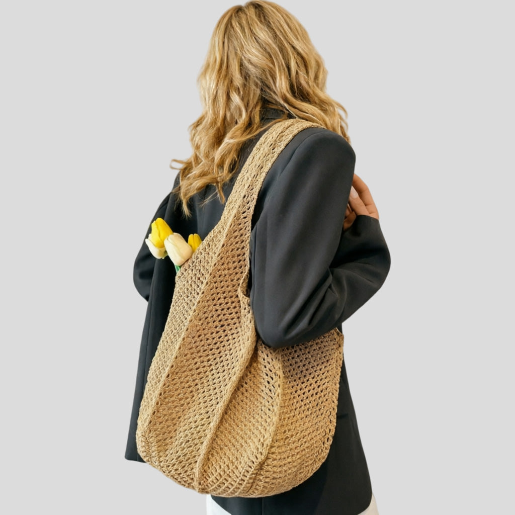 Handmade Crochet Mesh Tote - Shopdayla Wholesale - #8450