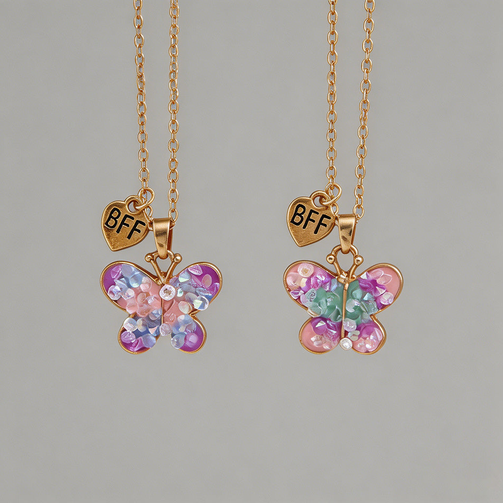 Butterfly BFF Friendship Neckl - Shopdayla Wholesale - #6370