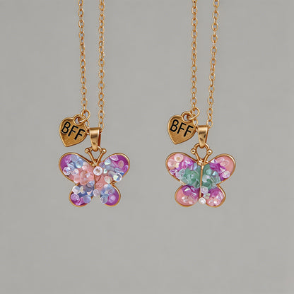 Butterfly BFF Friendship Neckl - Shopdayla Wholesale - #6370