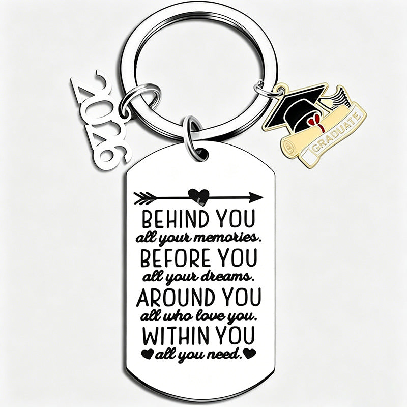 2026 Graduation Stainless Steel Laser Engraved Keychain