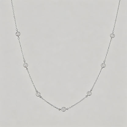 Bubble CZ Station Necklace - Shopdayla Wholesale - #7410