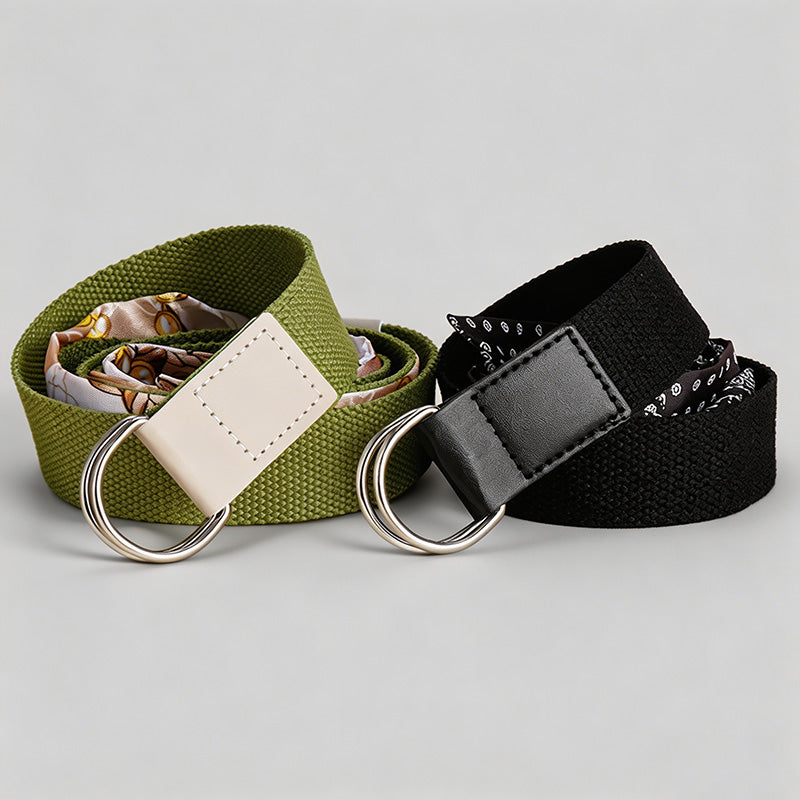 Canvas Scarf D-Ring Belt - Shopdayla Wholesale - #8530