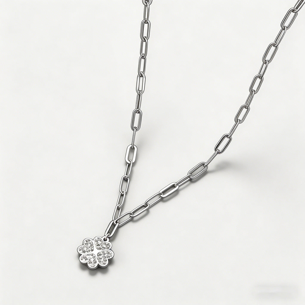Crystal Clover Charm Paperclip - Shopdayla Wholesale - #5890