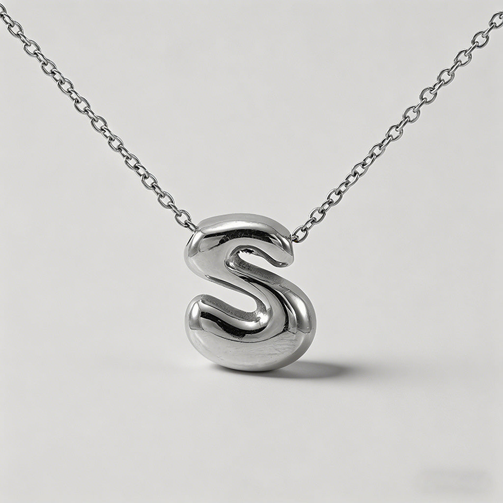 3D Bubble Letter Initial Neckl - Shopdayla Wholesale - #9250