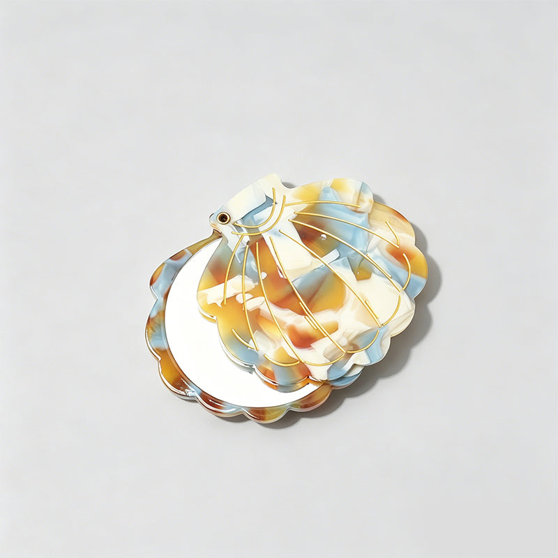 Vintage Seashell Acetate Compa - Shopdayla Wholesale - #6386