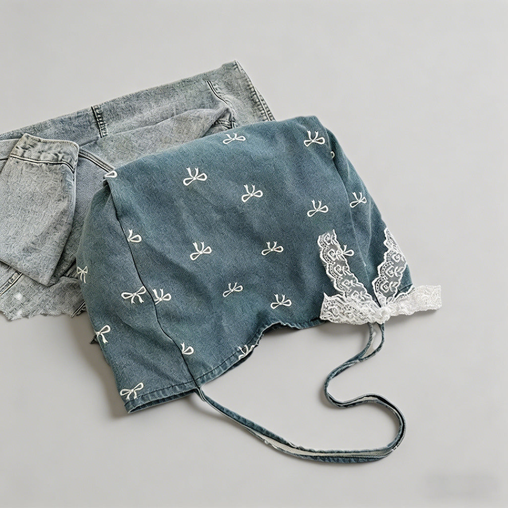 Denim Bow Print Tote Bag - Shopdayla Wholesale - #5634