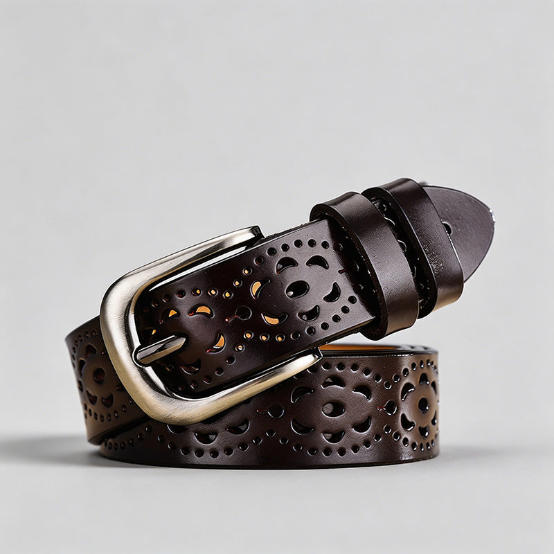 Pin Buckle Hollow-Out PU Leath - Shopdayla Wholesale - #1138