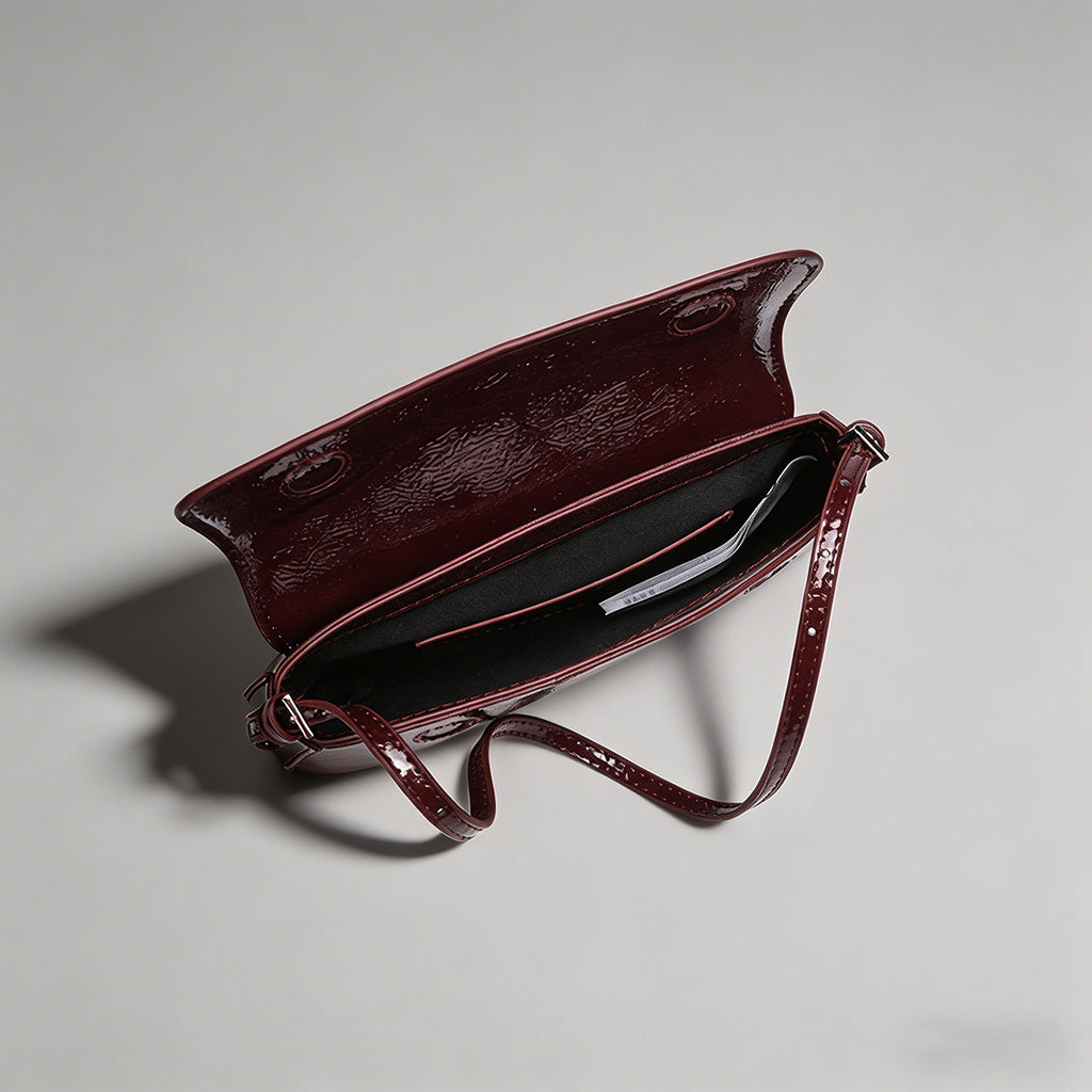 Patent Leather Baguette Should - Shopdayla Wholesale - #9538
