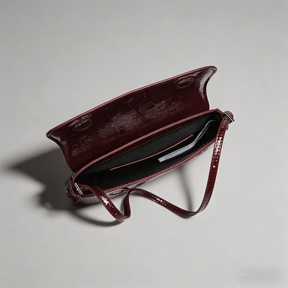 Patent Leather Baguette Should - Shopdayla Wholesale - #9538