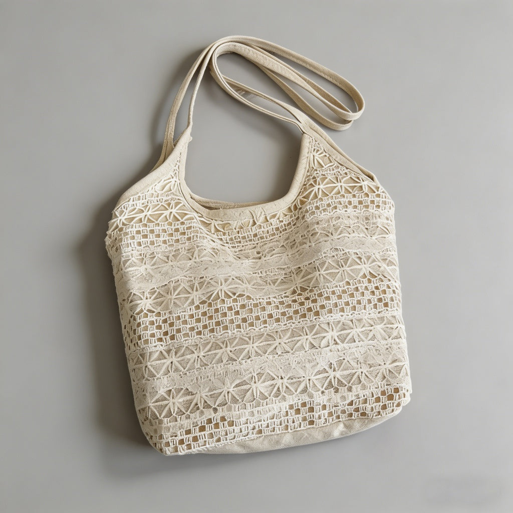 Lace Mesh Underarm Tote Bag - Shopdayla Wholesale - #8578