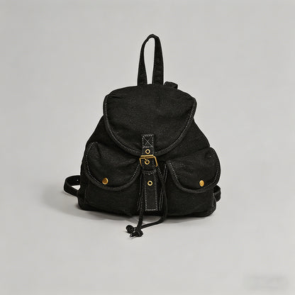 Washed Denim Drawstring Backpa - Shopdayla Wholesale - #2610