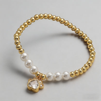 Paw Print Beaded Stretch Brace - Shopdayla Wholesale - #1490