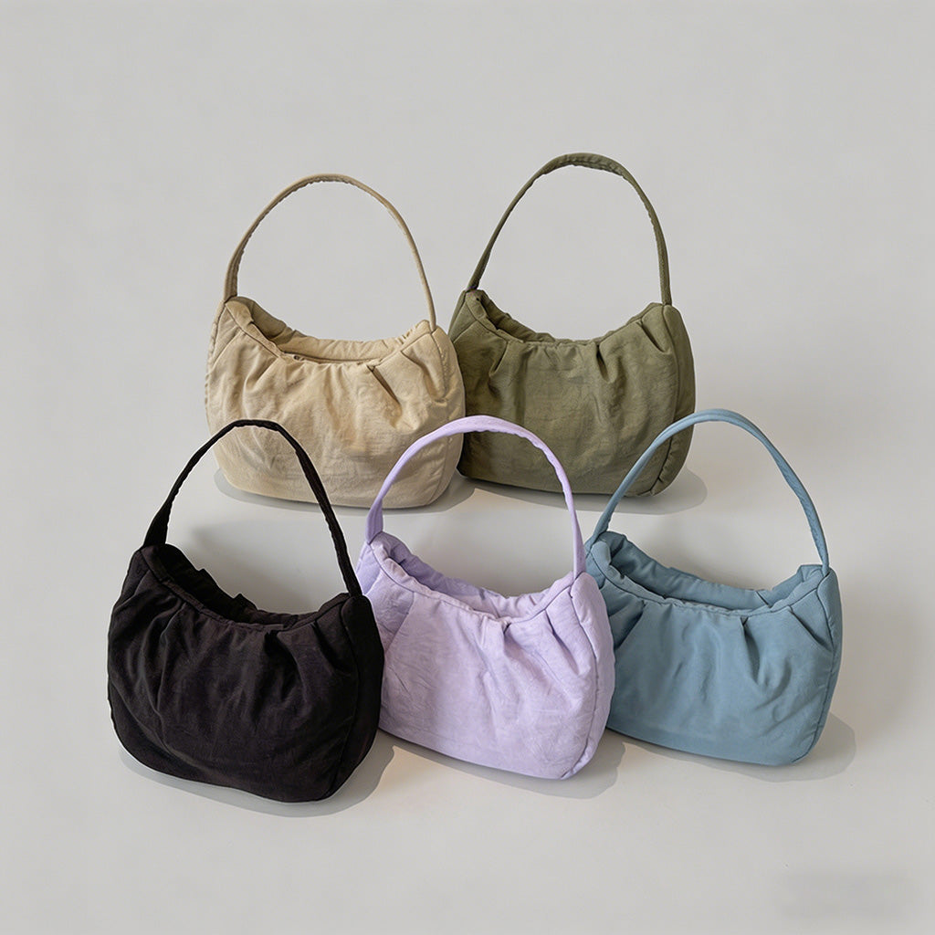Soft Nylon Ruched Hobo Shoulde - Shopdayla Wholesale - #4690