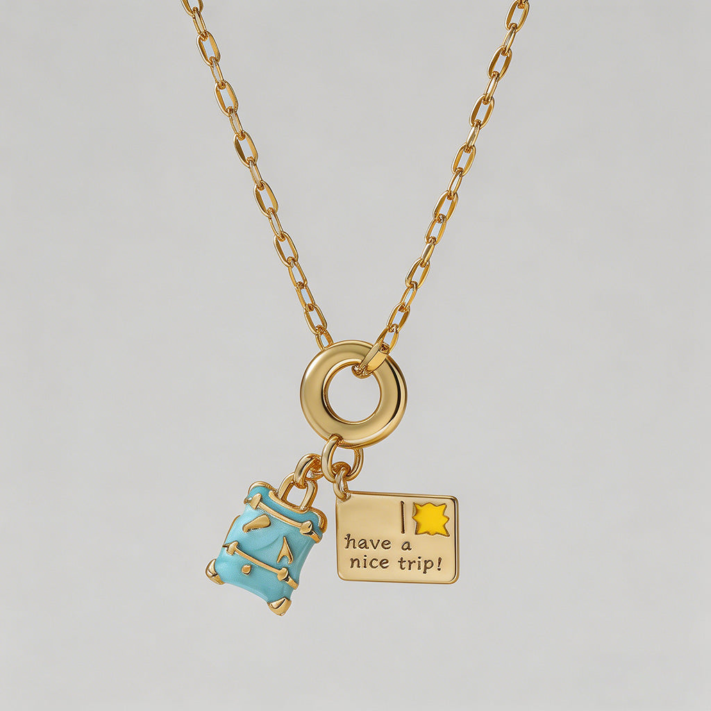 Enamel Travel Charm Lip Chain - Shopdayla Wholesale - #6562