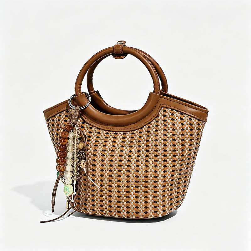 Woven Ring Handle Bag
