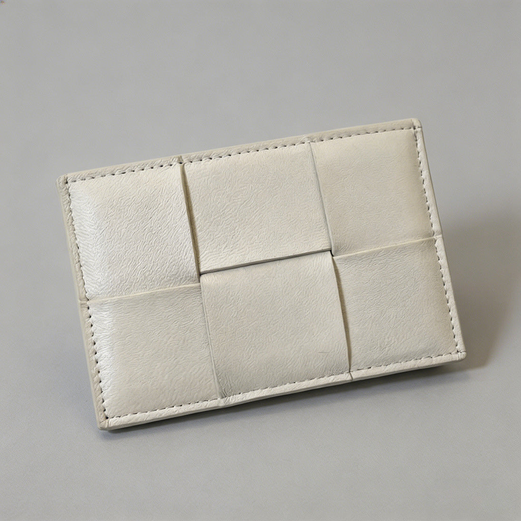 Woven Leather Card Holder