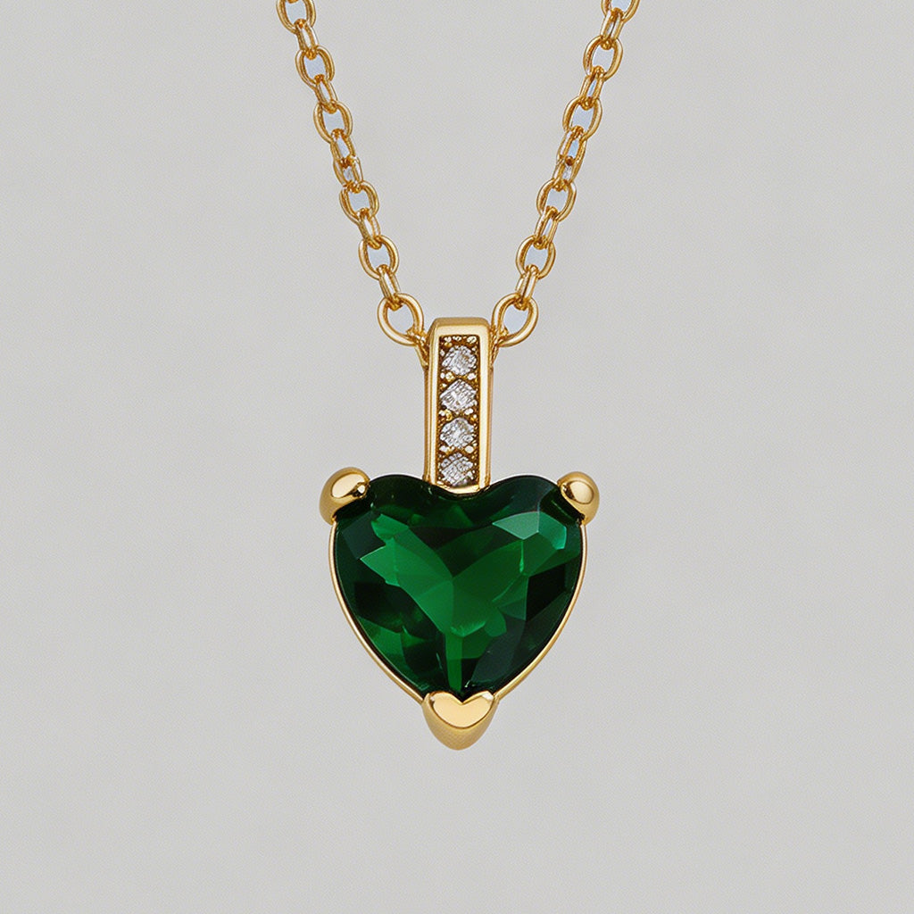 Heart-Shaped Multi-Color CZ Pe - Shopdayla Wholesale - #6402