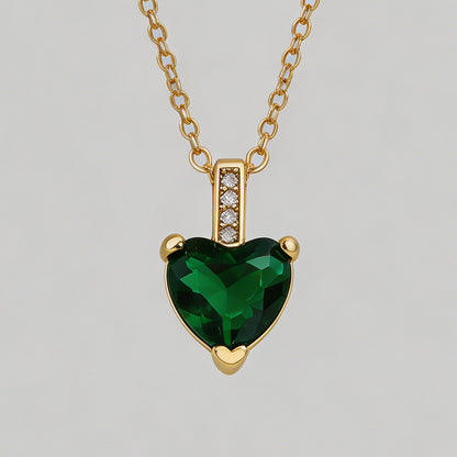 Heart-Shaped Multi-Color CZ Pe - Shopdayla Wholesale - #6402