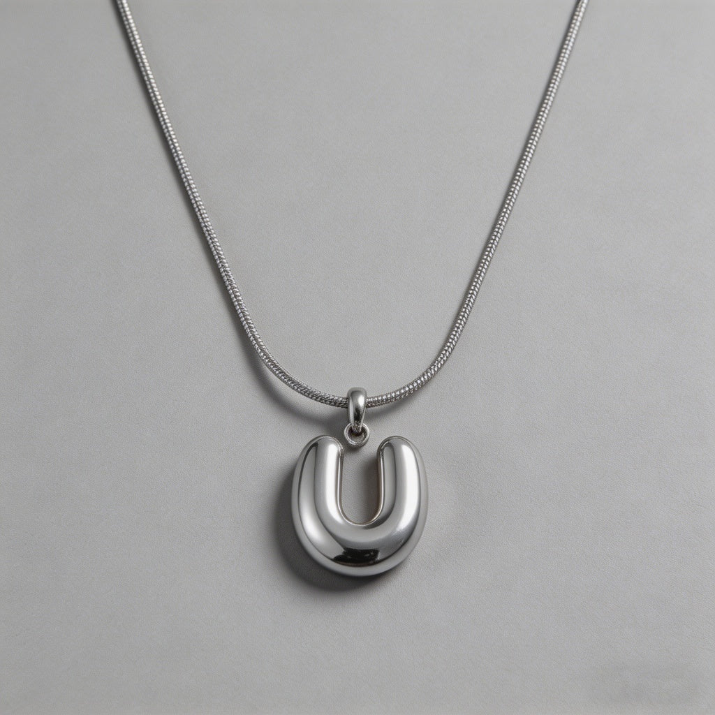 3D Bubble Letter Initial Neckl - Shopdayla Wholesale - #7602
