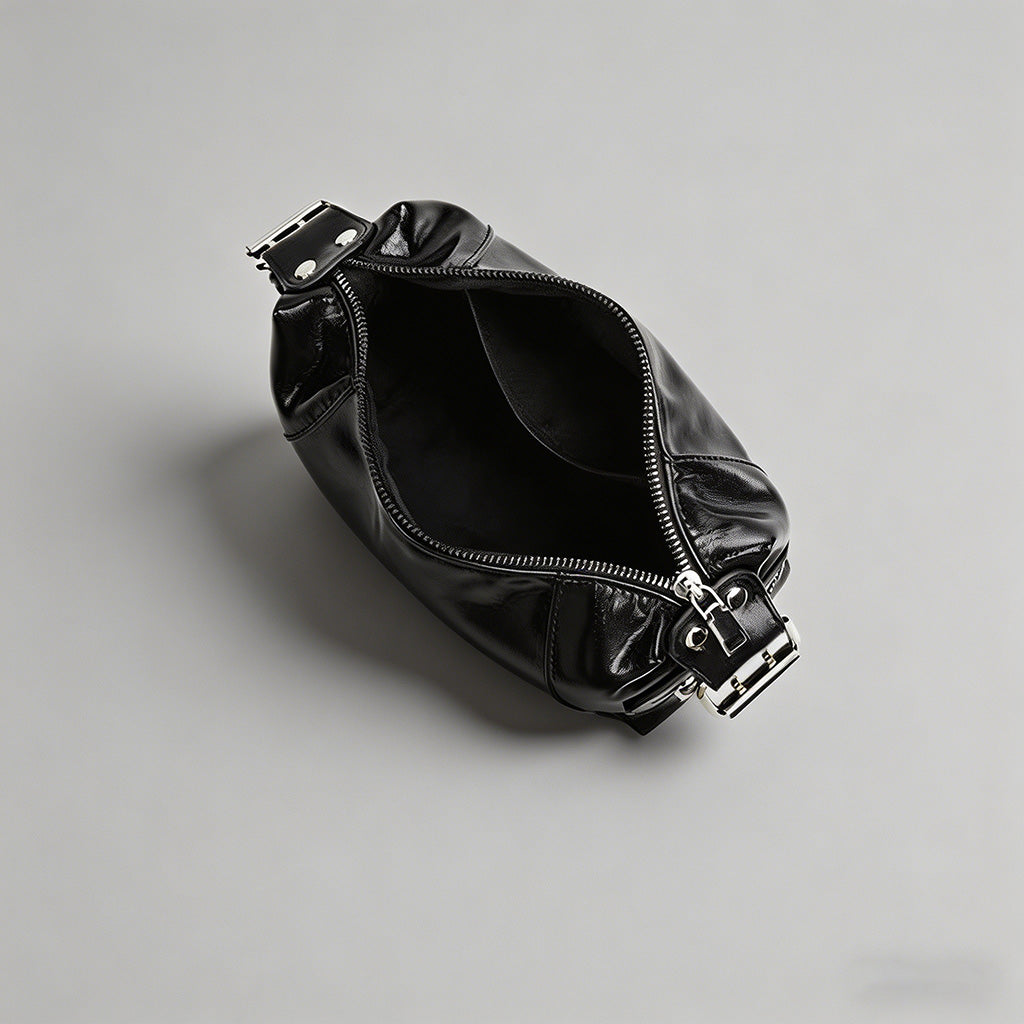 Vintage Patent Leather Hobo Sh - Shopdayla Wholesale - #0818