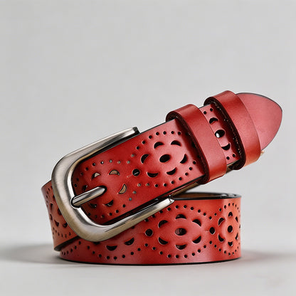 Pin Buckle Hollow-Out PU Leath - Shopdayla Wholesale - #4082