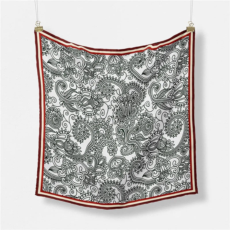 Vintage Paisley Print Square S - Shopdayla Wholesale - #9330