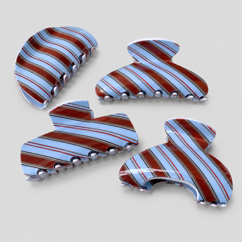 Elegant Retro Blue Brown Strip - Shopdayla Wholesale - #9746