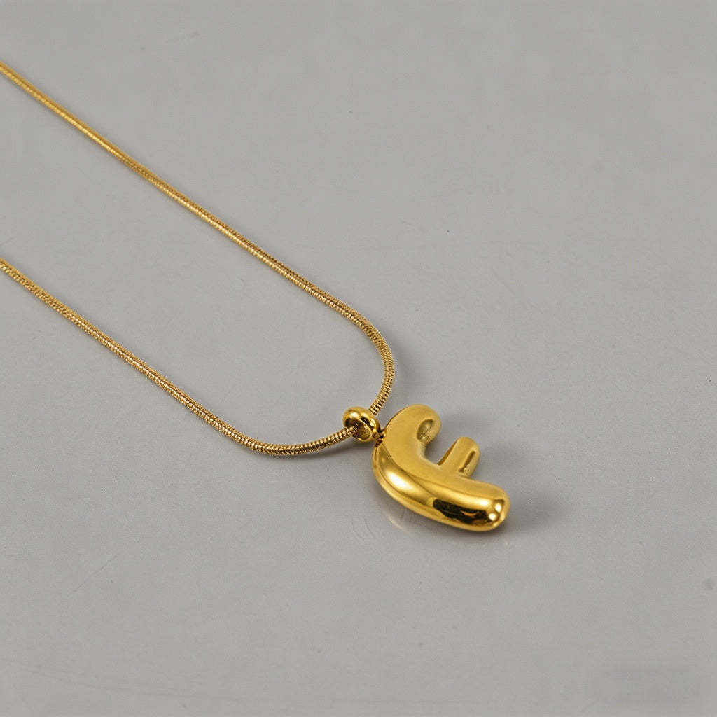 3D Bubble Letter Initial Neckl - Shopdayla Wholesale - #2242