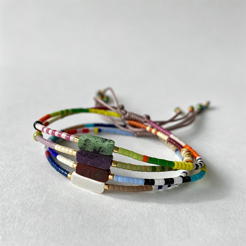 Boho Natural Stone Beaded Brac - Shopdayla Wholesale - #8242