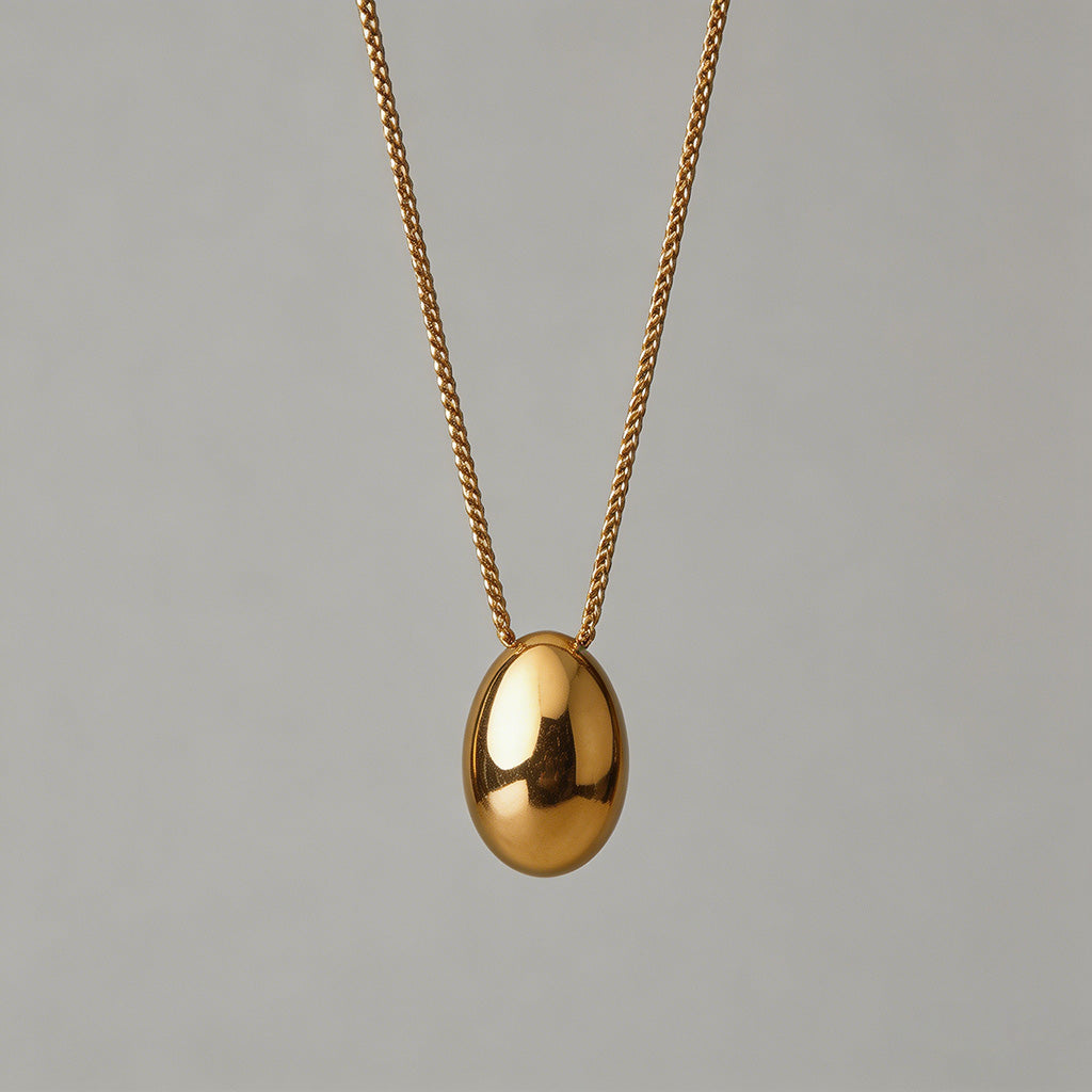 Minimalist Gold Egg Pendant Ne - Shopdayla Wholesale - #1602