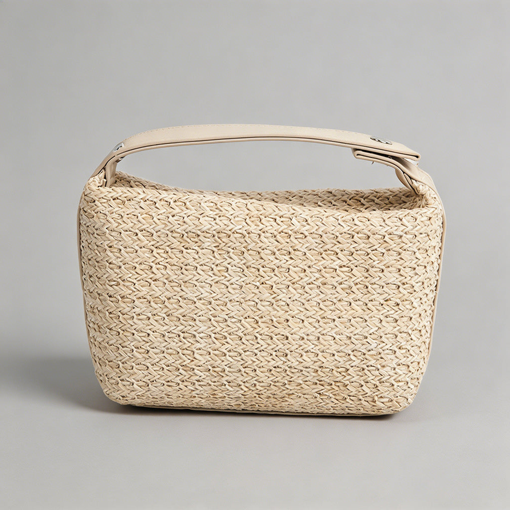 Vintage Straw Mini Top Handle Bag