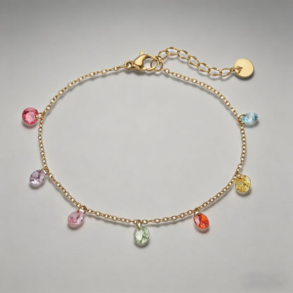 Colorful Zircon Stainless Stee - Shopdayla Wholesale - #5346