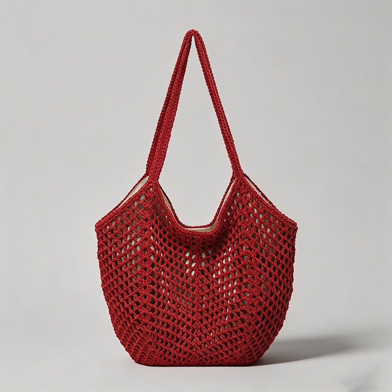 Open-Knit Straw Tote Bag - Shopdayla Wholesale - #1330